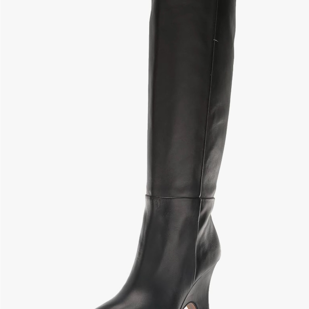 Sam Edelman Black Heeled Boots Sleek Knee-High Design - like new, worn once